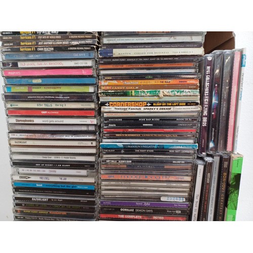 872 - A box containing a collection of CD albums and singles to include Arctic Monkeys, Foo fighters, Haim... 