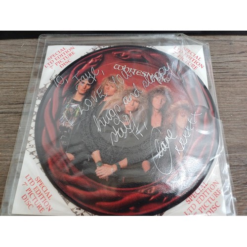 890 - A collection of picture discs, coloured vinyl and signed items to include Whitesnake (picture disc),... 