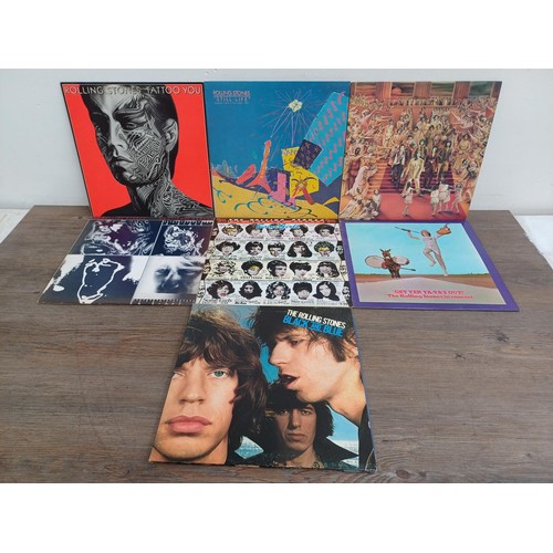 899 - Seven The Rolling Stones LP vinyl records, 'Tattoo You', 'Still Life', 'Emotional Rescue' (with inse... 