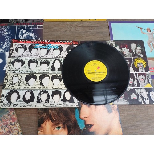 899 - Seven The Rolling Stones LP vinyl records, 'Tattoo You', 'Still Life', 'Emotional Rescue' (with inse... 