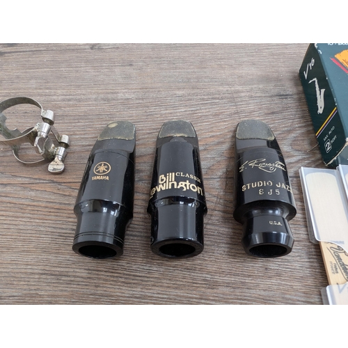 912 - Three alto saxophone mouthpieces, one Yamaha 4C, one Bill Lewington Classic and one Rousseau SJ5 Stu... 