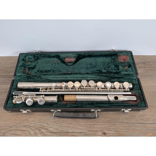 914 - A cased Sapphire by Rosetti student flute with cleaning rod