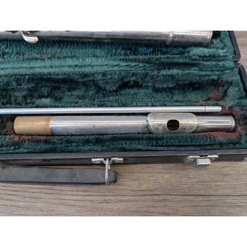 914 - A cased Sapphire by Rosetti student flute with cleaning rod