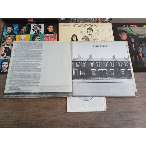 900 - Seven The Who and related vinyl records, 'Quadrophenia' 2LP, 'Tommy' 2LP, 'Face Dances' LP (with ins... 