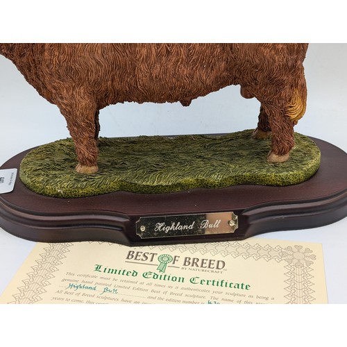 440 - Two Naturecraft Ltd. Best of Breed limited edition figurines, one Highland Bull 430/2000 and one Hig... 