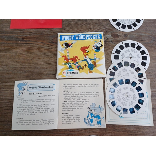 605 - A boxed vintage Paterson Viscount slide viewer with instructions and a collection of View-Master ste... 
