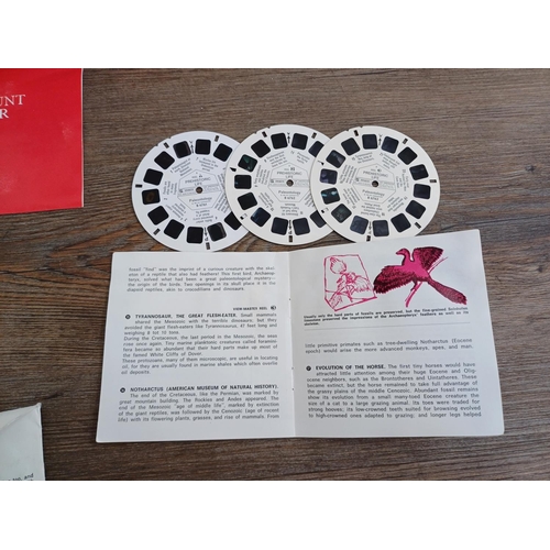 605 - A boxed vintage Paterson Viscount slide viewer with instructions and a collection of View-Master ste... 
