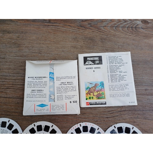 605 - A boxed vintage Paterson Viscount slide viewer with instructions and a collection of View-Master ste... 