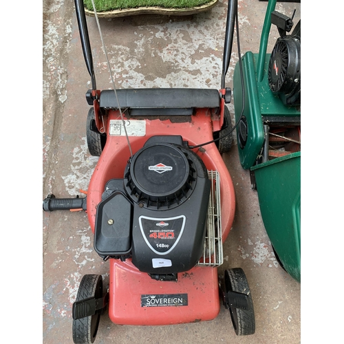 968 - A Sovereign petrol lawn mower with Briggs & Stratton engine