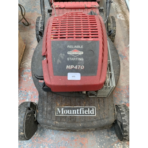 970 - A Mountfield petrol lawnmower with Briggs & Stratton engine