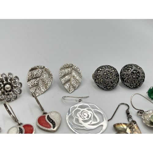 2014 - A collection of .925 silver and white metal jewellery to include .925 silver and coral heart shaped ... 