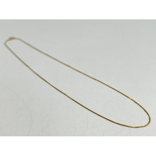 2025 - A 9ct gold chain necklace - approx. gross weight 0.75g and 45cm long unclasped