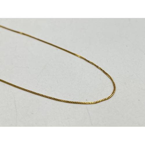 2025 - A 9ct gold chain necklace - approx. gross weight 0.75g and 45cm long unclasped