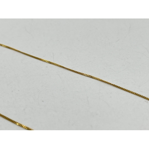 2025 - A 9ct gold chain necklace - approx. gross weight 0.75g and 45cm long unclasped