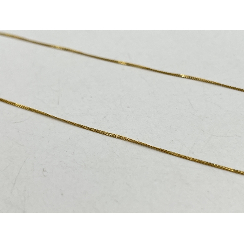 2025 - A 9ct gold chain necklace - approx. gross weight 0.75g and 45cm long unclasped