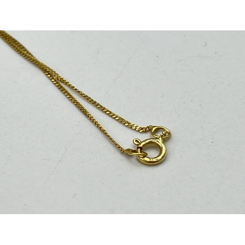 2025 - A 9ct gold chain necklace - approx. gross weight 0.75g and 45cm long unclasped