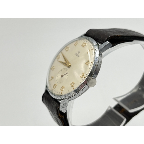 2044 - A vintage Tudor stainless steel cased manual wind 34mm men's wristwatch - ref no. 1754