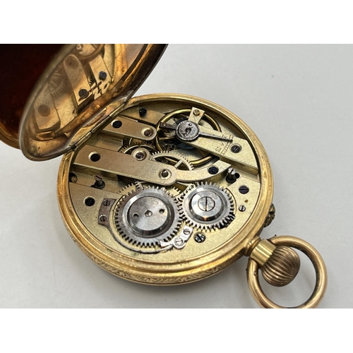 2045 - A Victorian 18ct gold cased hand wind open face lady's pocket watch - approx. gross weight including... 