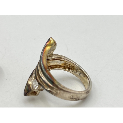 2057 - Six .925 silver cocktail rings - approx. gross weight 45.8g