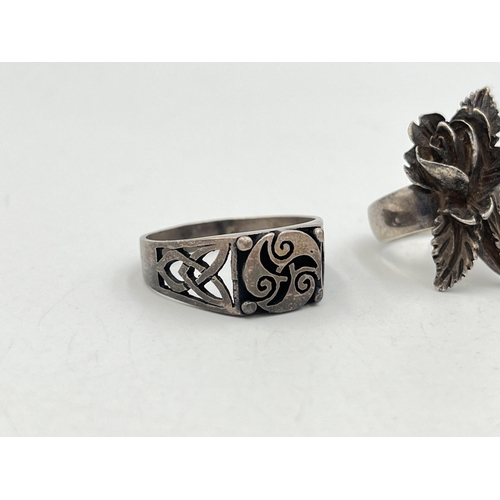 2067 - Three .925 silver dress rings - approx. gross weight 19.5g