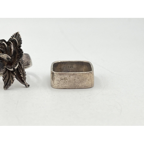 2067 - Three .925 silver dress rings - approx. gross weight 19.5g