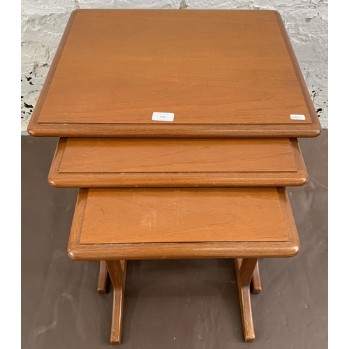 139 - A mid 20th century teak nest of three tables - approx. 50cm high x 52cm wide x 45cm deep