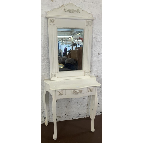 174 - Two pieces of French style white painted furniture, one console table - approx. 79cm high x 80cm wid... 