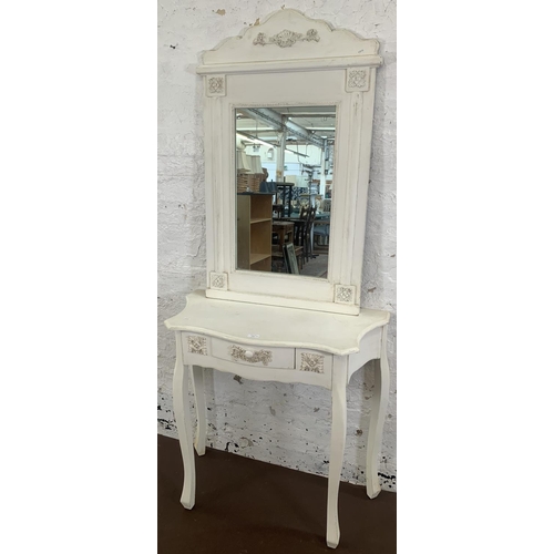 174 - Two pieces of French style white painted furniture, one console table - approx. 79cm high x 80cm wid... 