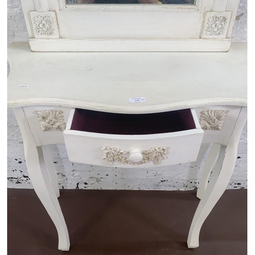 174 - Two pieces of French style white painted furniture, one console table - approx. 79cm high x 80cm wid... 