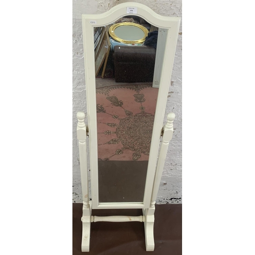 175 - A modern white painted cheval mirror - approx. 152cm high