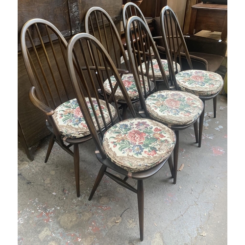 69 - Six Ercol no. 365 Old Colonial elm and beech Quaker dining chairs