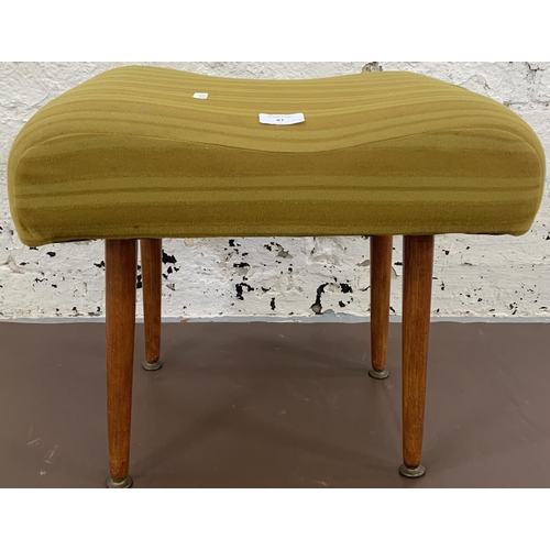 87 - Two pieces of mid 20th century teak furniture, one Rutland Product fabric upholstered dressing table... 