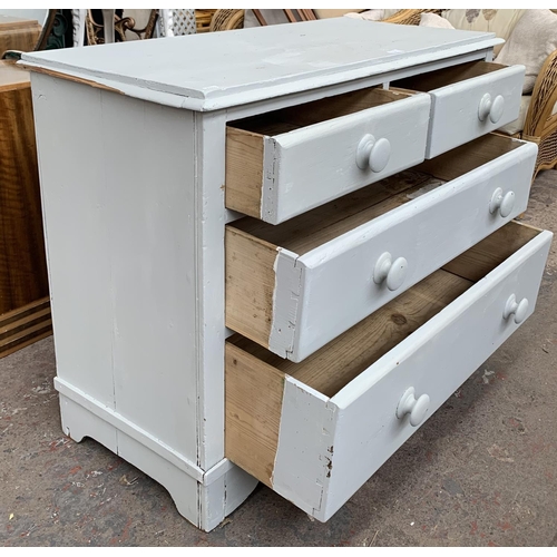 88 - A Victorian painted pine chest of drawers - approx. 77cm high x 102cm wide x 45cm deep