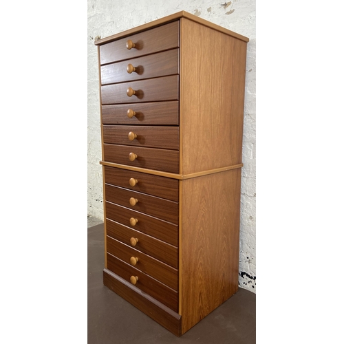 10 - A John Austin Furniture Ltd teak chest of drawers - approx. 111cm high x 51cm wide x 40cm deep