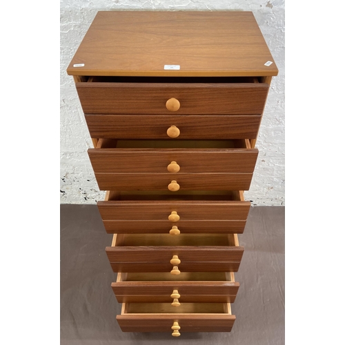 10 - A John Austin Furniture Ltd teak chest of drawers - approx. 111cm high x 51cm wide x 40cm deep