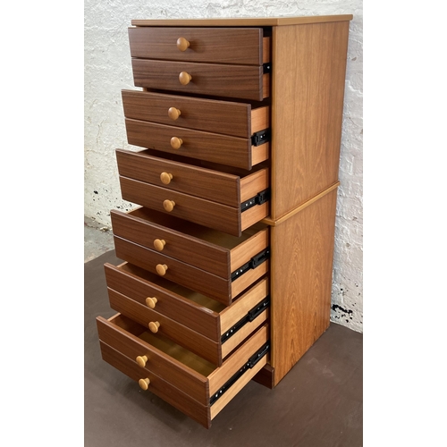 10 - A John Austin Furniture Ltd teak chest of drawers - approx. 111cm high x 51cm wide x 40cm deep