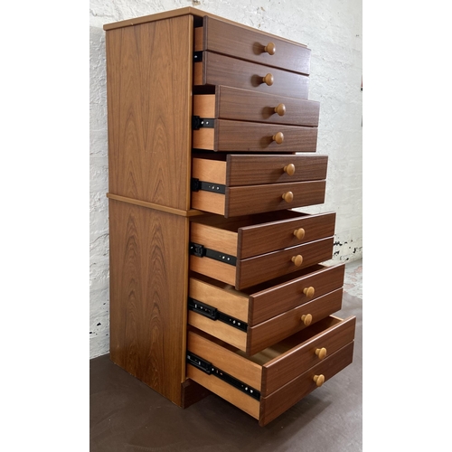 10 - A John Austin Furniture Ltd teak chest of drawers - approx. 111cm high x 51cm wide x 40cm deep