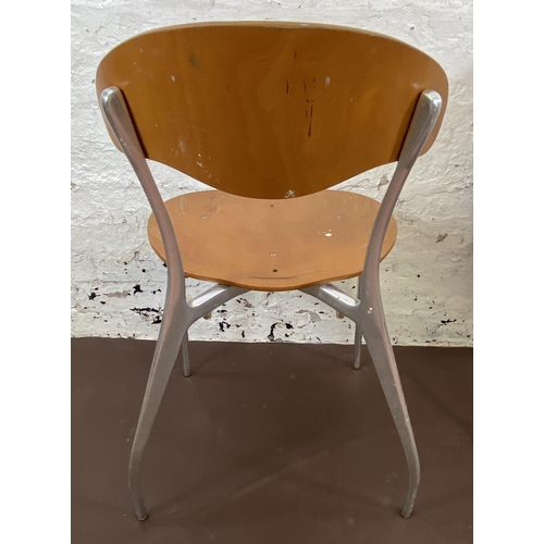 109 - Two bentwood and chrome plated dining chairs, one mid 20th century and one modern