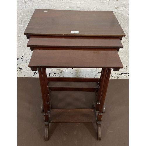 111 - An Edwardian style mahogany nest of tables - approx. 67cm high x 51cm wide x 32.5cm deep