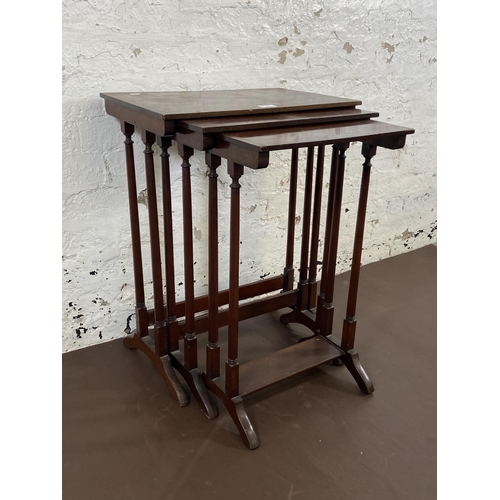 111 - An Edwardian style mahogany nest of tables - approx. 67cm high x 51cm wide x 32.5cm deep