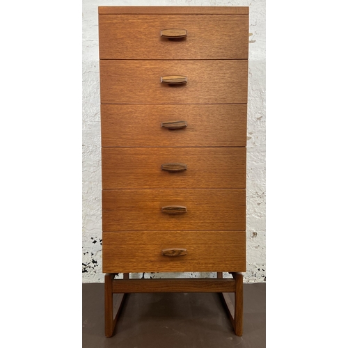 14 - A mid 20th century G Plan Quadrille teak chest of drawers - approx. 115.5cm high x 50cm wide x 46cm ... 