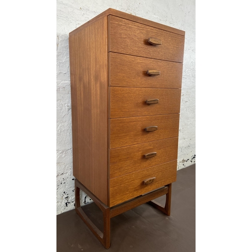 14 - A mid 20th century G Plan Quadrille teak chest of drawers - approx. 115.5cm high x 50cm wide x 46cm ... 