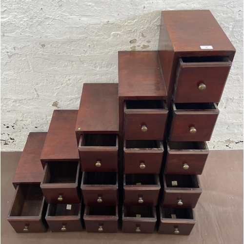 19 - A mahogany five step chest of drawers - approx. 93cm high x 93cm wide x 36cm deep