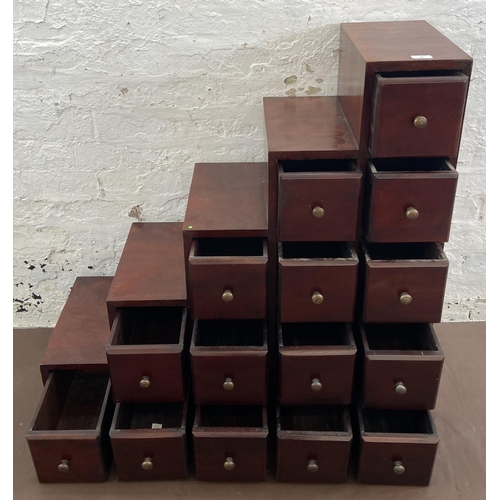 19 - A mahogany five step chest of drawers - approx. 93cm high x 93cm wide x 36cm deep