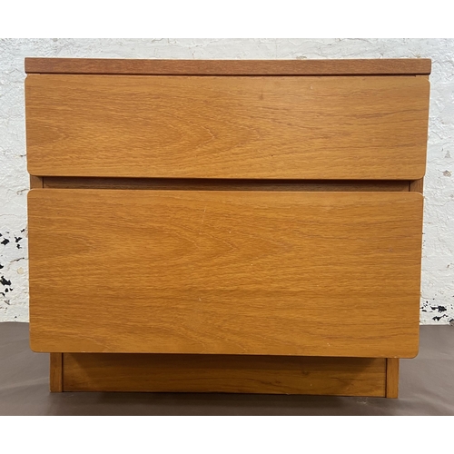 9 - A mid 20th century Beaver & Tapley teak bedside chest of drawers - approx. 50cm high x 56cm wide x 5... 