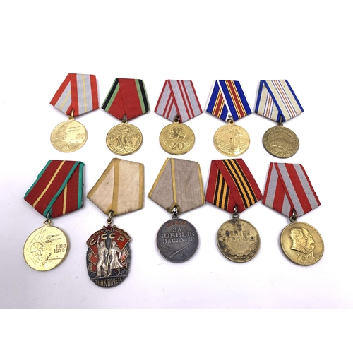 2203 - Ten USSR medals to include 70th Anniversary of the Armed Forces, 30 Years of the Soviet Army, The Or... 