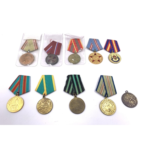 2209 - Ten USSR medals to include 800th Anniversary of Moscow, For the Defence of Stalingrad, 50 Years of T... 