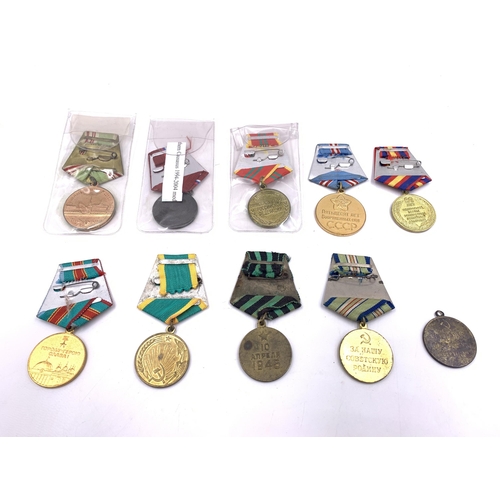 2209 - Ten USSR medals to include 800th Anniversary of Moscow, For the Defence of Stalingrad, 50 Years of T... 