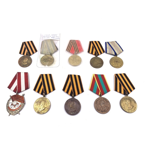 2212 - Ten USSR medals to include For The Victory Over Germany, WWII Defence of The Polar Regions, For The ... 