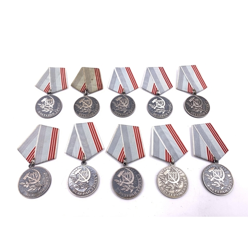 2213 - Ten USSR Soviet Union Veteran of Labour medals